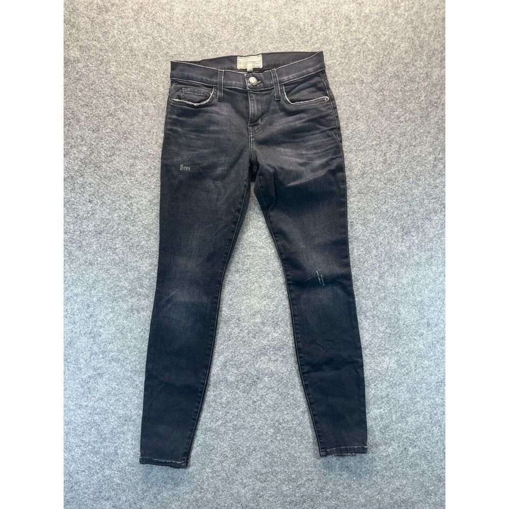 Current Elliott Jeans Women's 25 Skinny Distressed‎ Stretch Black Denim
